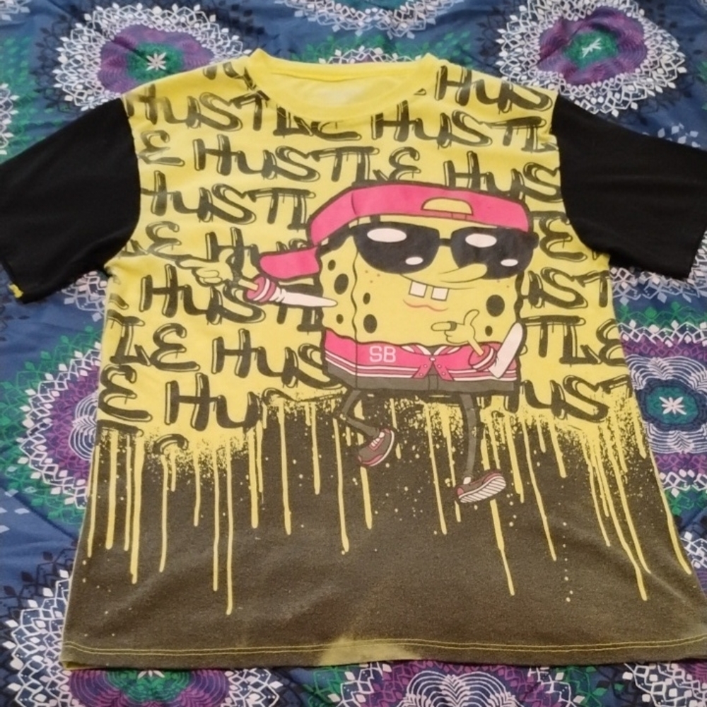 Nickelodeon Yellow and Black SpongeBob Hustle T-Shirt